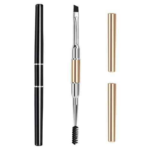 Eyebrow Brush - 2 PCS Professional Dual-Ended Angled Eye Brow Brush Applicator f