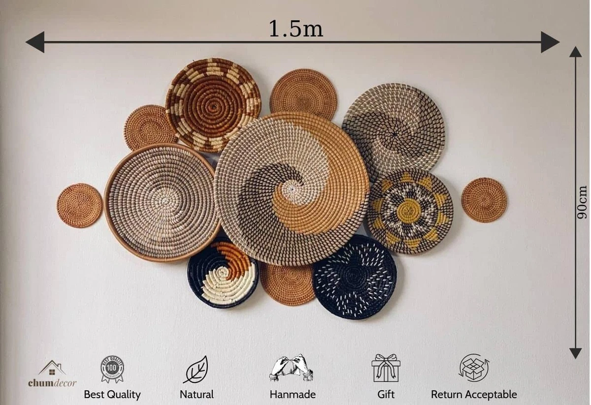 Wall Basket Decor Wicker Woven Rattan Wall Decor Stormy eBay