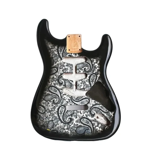 Black Amoeba Paisley Top Alder Wood Guitar Body SSS Fit Stratocaster Strat