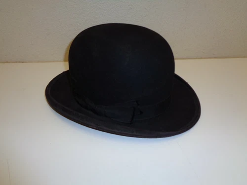 Vintage Black Derby Bowler Hat Adamsons Hatters Oxford London