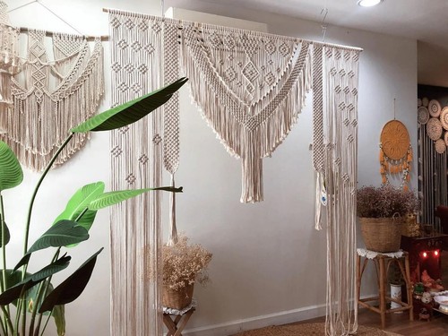 Macramé contemporáneo telón de fondo extra grande, decoración de boda tapiz arte - Imagen 3 de 6