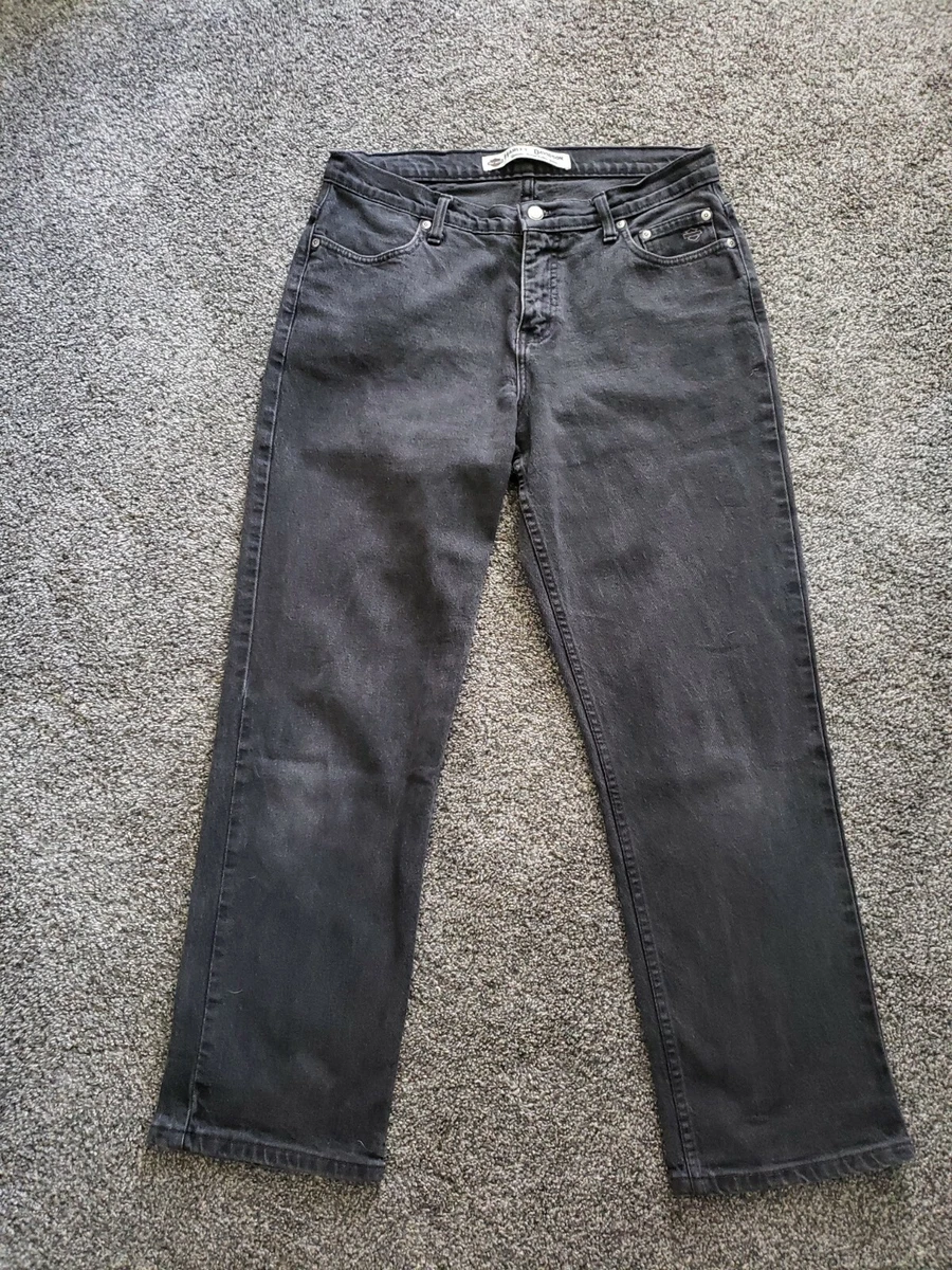 Harley Davidson Womens 14P Black Mom Jeans Straight Leg Five Pocket High Rise