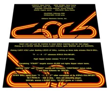 Williams Firepower Pinball Custom Apron Instruction Cards