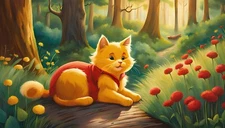 Winnie the Pooh Cat V1 AI Art Image Digital Download 5376 x 3072 Pixels