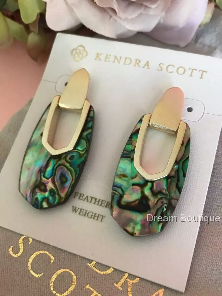 Kendra Scott Kailyn Abalone Gold Plated Drop Earrings NWT eBay