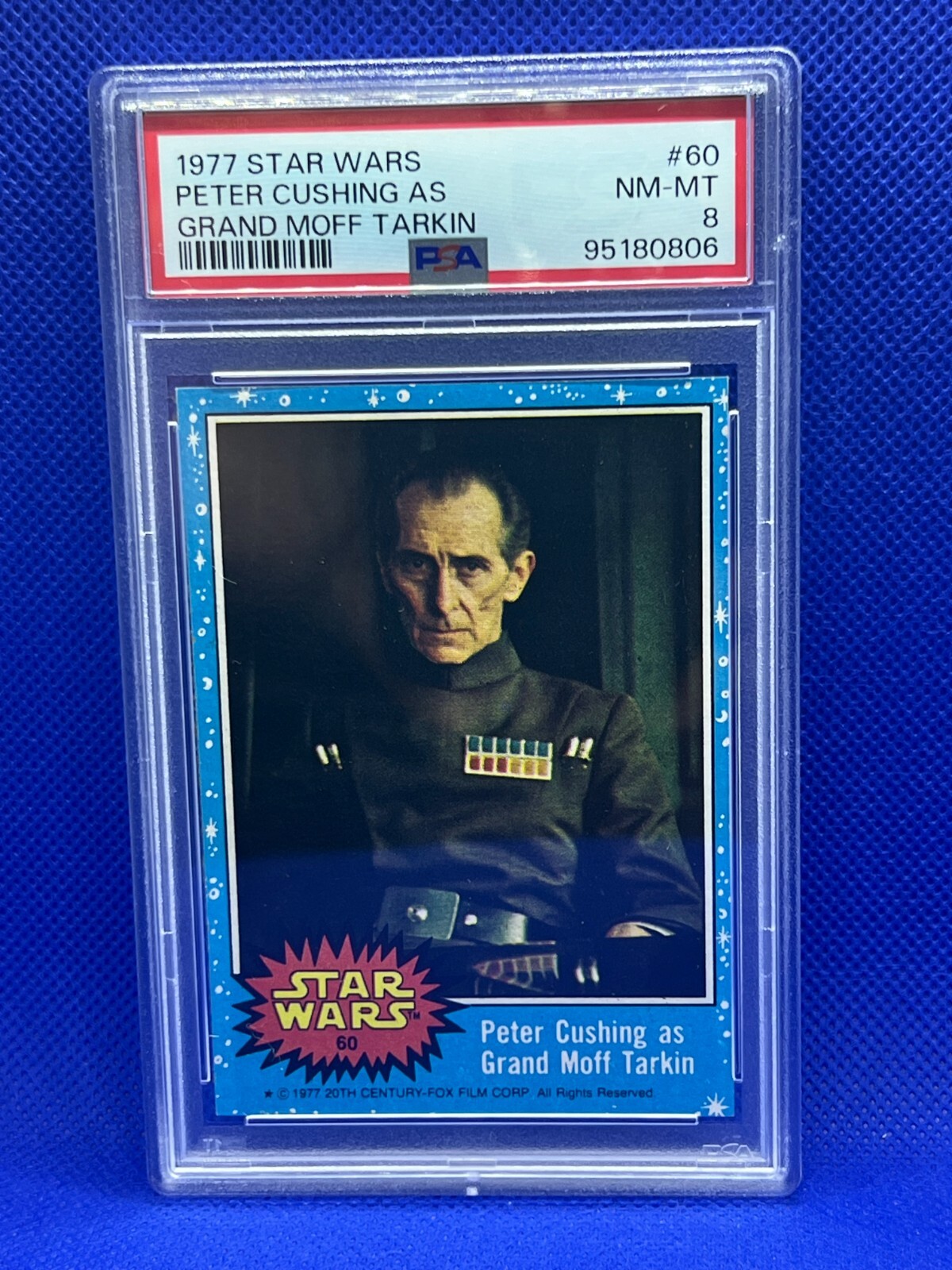 1977 Topps Star Wars #60 Peter Cushing As Grand Moff Tarkin PSA 8 Series 1 Blue
