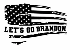 Vinyl Decal for Window - Let's Go Brandon Flag (Various Colors/ Sizes)