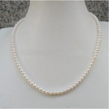 16-36in AAA 5-6mm Genuine Natural Japanese Akoya White Round Pearl Necklace 14k