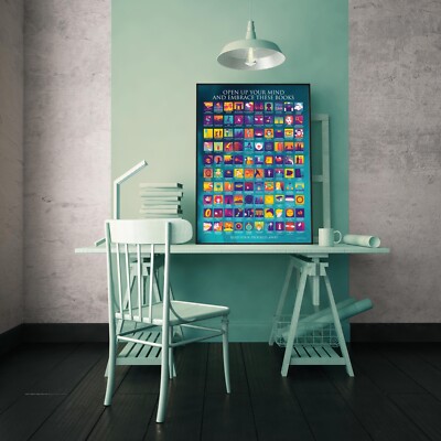 100 Book Scratch Off Poster, Bucket List of the Best Literature Gift for readers