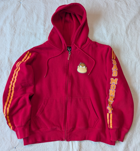 Jerry Leigh Women's VTG Y2K Bad Monkey Red Graphic Zip Hoodie Medium (Youth XL) - Picture 2 of 7