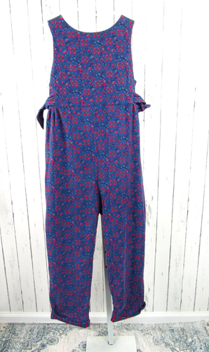 Laura Ashley Vintage Romper Girls 9-10 yrs Blue Floral Corduroy Button-up 80s - Picture 3 of 5