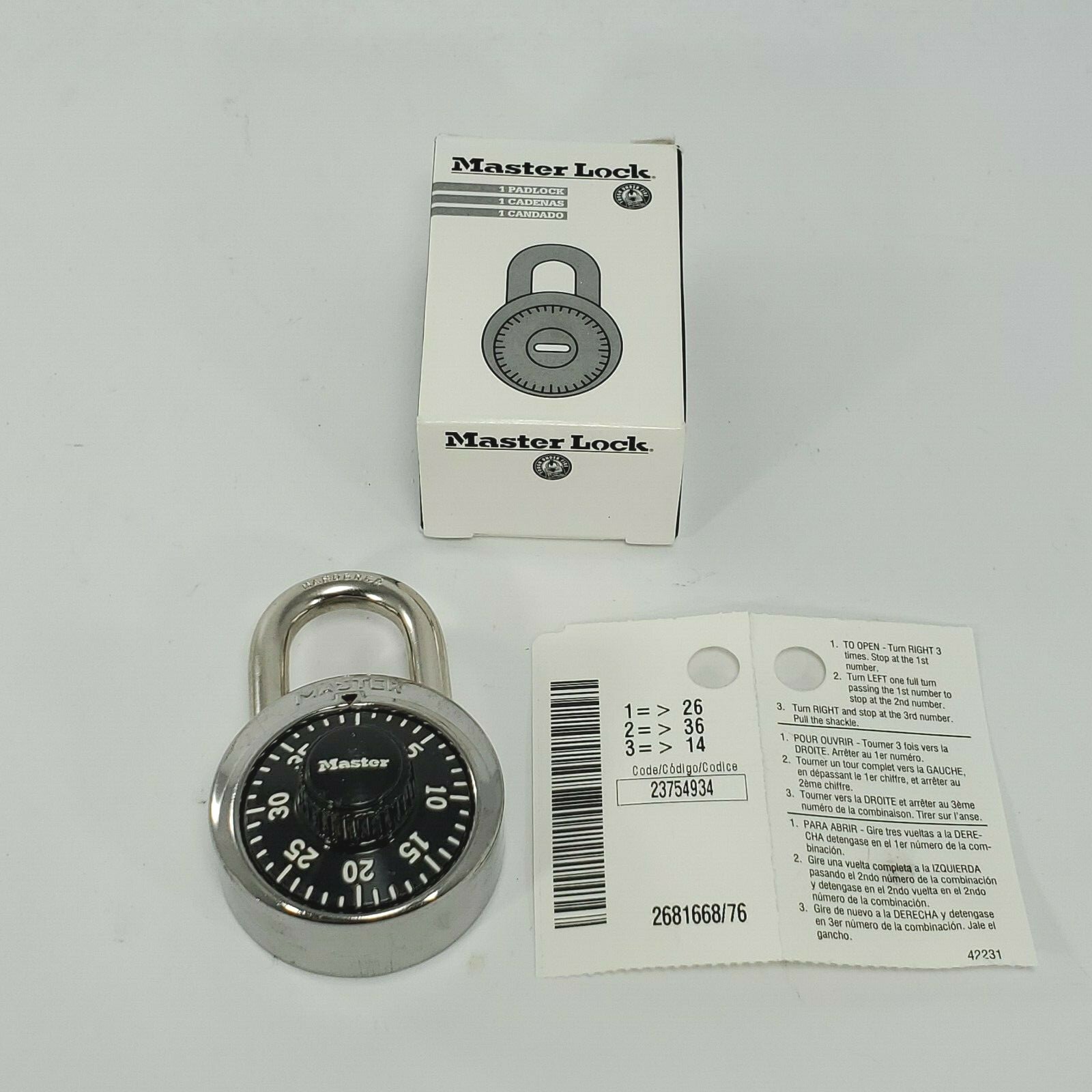 Master Lock 1525 Locker Padlock Combination Dial V689 Key eBay