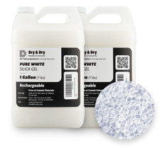 2 Gallon 14 LBS Pure Safe Premium White Silica Gel Beads - Rechargeable