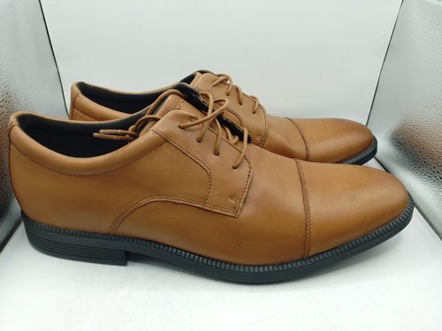 Rockport Dressport Hombres Reino Unido Talla 12.5 Zapatos Hydro Shield Impermeable Marrón Con Cordones - Imagen 2 de 15