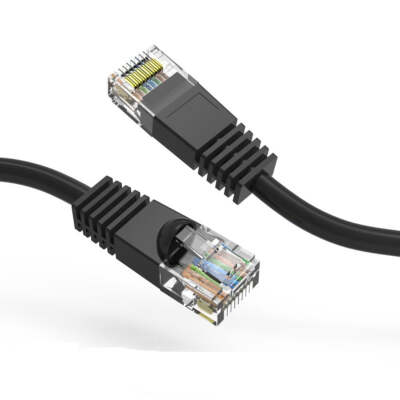 10Ft CAT5E UTP Ethernet Network Booted Cable Black