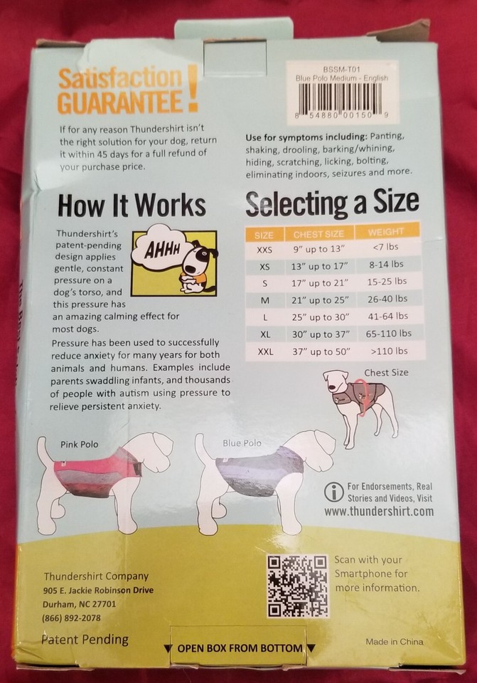 Thundershirt for Dogs Medium Blue Polo eBay