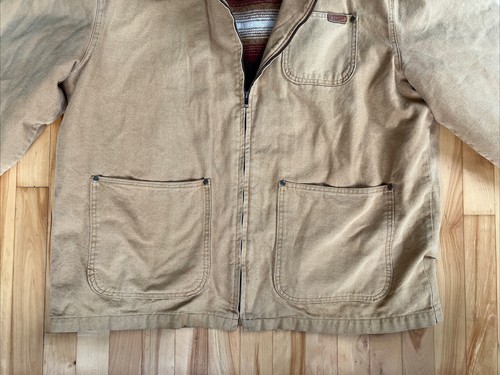 Chaqueta Woolrich Para Hombre XL Marrón Tostado Lona Granero Tareas Lana Manta Forro EE. UU. 90s - Imagen 4 de 20