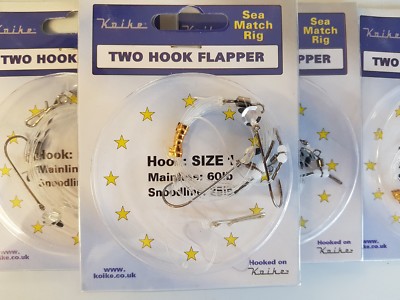 5 x ZWEI HAKEN FLAPPER RIGS GRÖSSE 2 - KOIKE MEERESANGELGERÄT