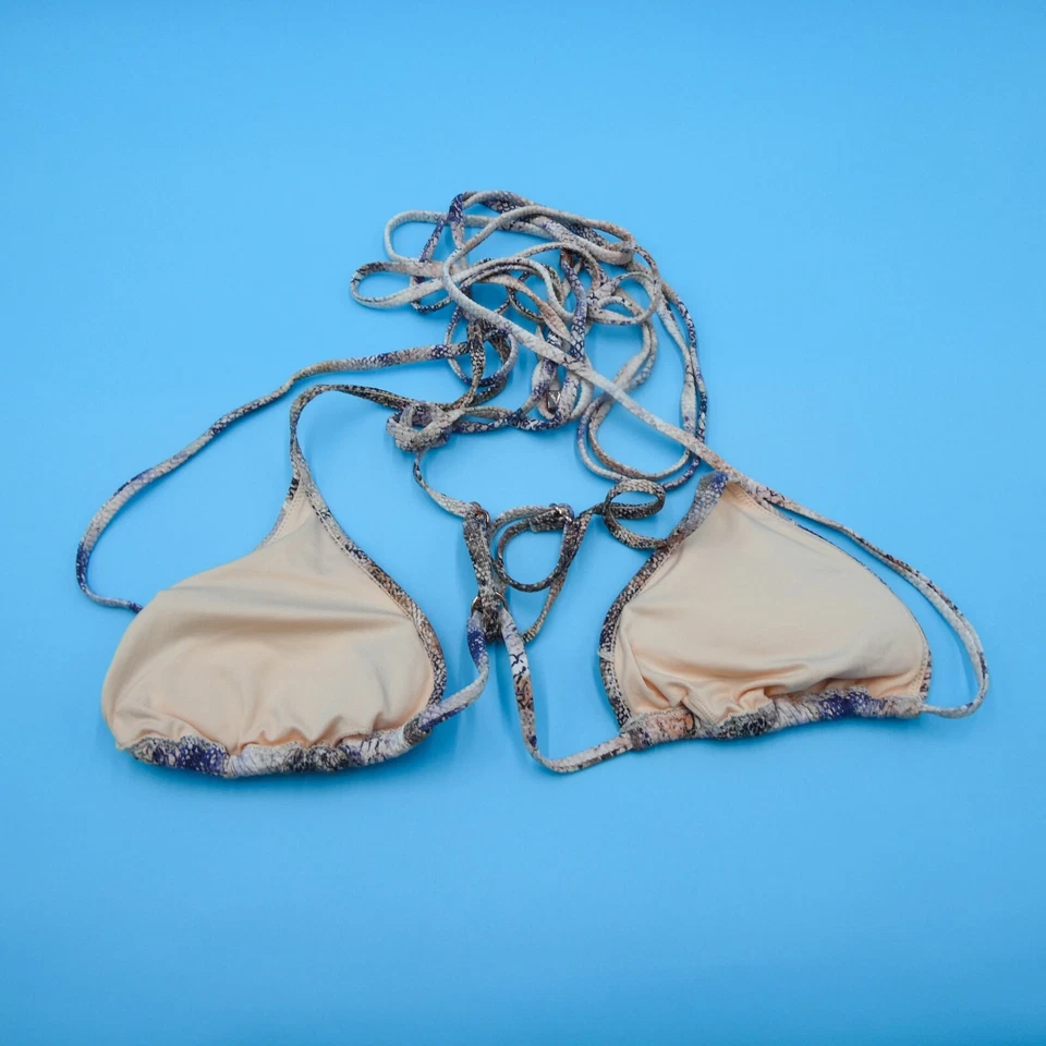 Victorias Secret Large Snake Padded Halter Strappy Triangle Bikini Top Swim New - Image 4 of 4