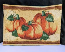 72" x 13" Table Runner Thanksgiving Fall Pumpkin Theme Heavy Weave
