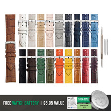 Morellato Bolle Leather Watch Band - Alligator Embossing  Bonus Battery