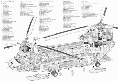 Chinook Helicopter Cutaway Poster Large Aviation 24inx36in