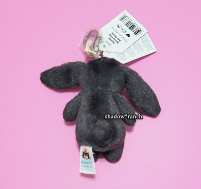 Jellycat Bashful Bunny Inky Bag Charm + Dust Bag - Authentic - New