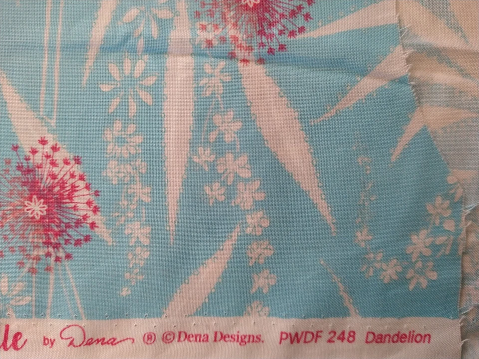 Dena Designs PWDF248 Isabelle Dandelion Floral Blue Cotton Quilt Fabric 31" x45" - Image 3 of 4