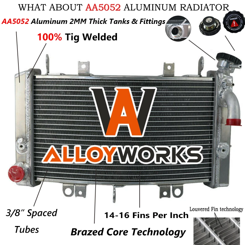 Aluminum Radiator For 2008-2012 Suzuki Hayabusa GSXR1300R GSXR 1300R ALLOWORKS - Изображение 2 из 4