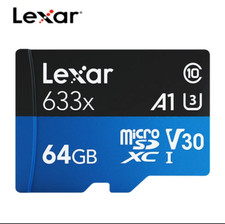 Tarjeta De Memoria Micro SD 64GB Clase 10 Para Telefono Celulares LEXAR U3