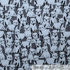 BonEful Fabric FQ Cotton Quilt Gray White Bull Dog Puppy Unisex Kid Face Mask US