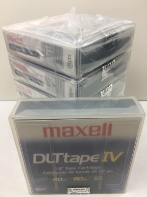 MAXELL LOT OF 5 DLTtape IV DLT Data 1/2'' Tape Cartridge 40GB/80GB NEW SEALED