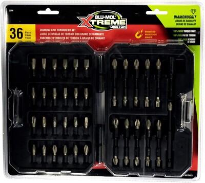 Disston Blu-Mol Xtreme 36pc Diamond Grit Torsion Screwdriving Bit Set ~ New!