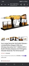 Large Gun Whiskey Decanter by The Wine Savant + whiskey bullet stones No RESERVE