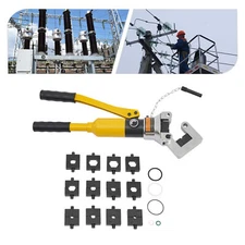 Yellow Hand Operated Hydraulic Crimping Tool Hydraulic Crimper w/ 13 Molds 20T~