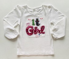 Baby Gap Girls Long Sleeve Top Shirt White " IT GIRL" Size 4 Years NEW