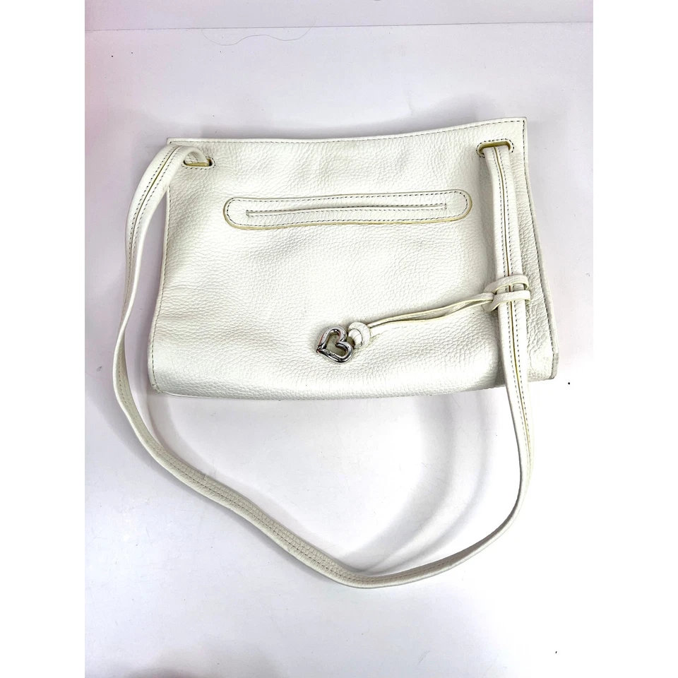 Bolso Cartera de Hombro de Cuero Blanco Brighton Colorido Tejido Frontal Foto 2 de 4