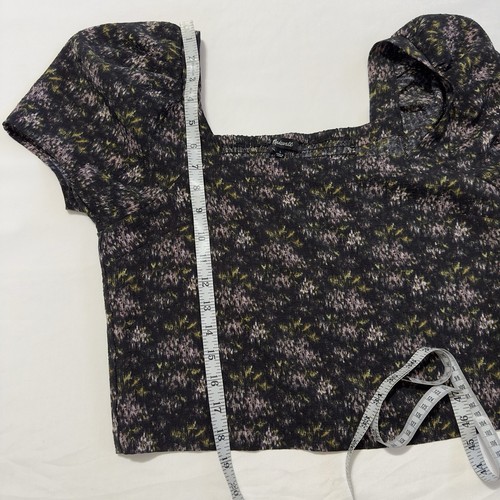 Madewell Women Square Neck Short Sleeve Blouse Size Large Smocked Back - Picture 7 of 10