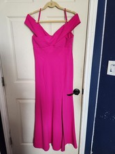 Nightway Women's Fuschia Long Off-the-Shoulder Scuba Crepe Mermaid Dress Size 10