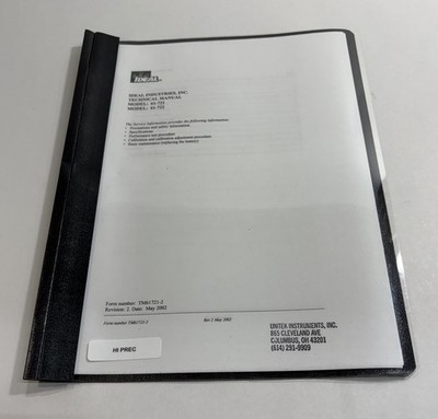 Ideal 61-721 Clamp Meter Ideal 61-721 Technical Manual Data Sheets