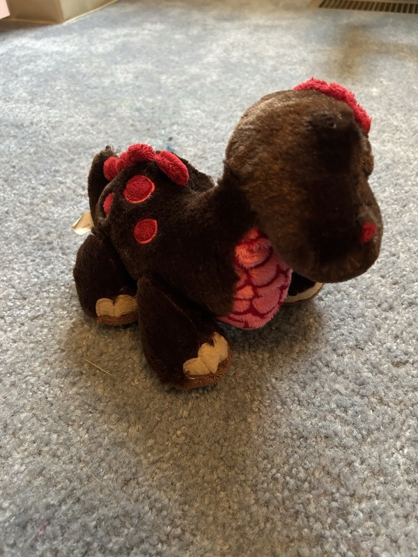GANZ Webkinz Cocoa Dinosaur HM338 Bean Bag Plush Stuffed Animal Toy 8” NO CODE
