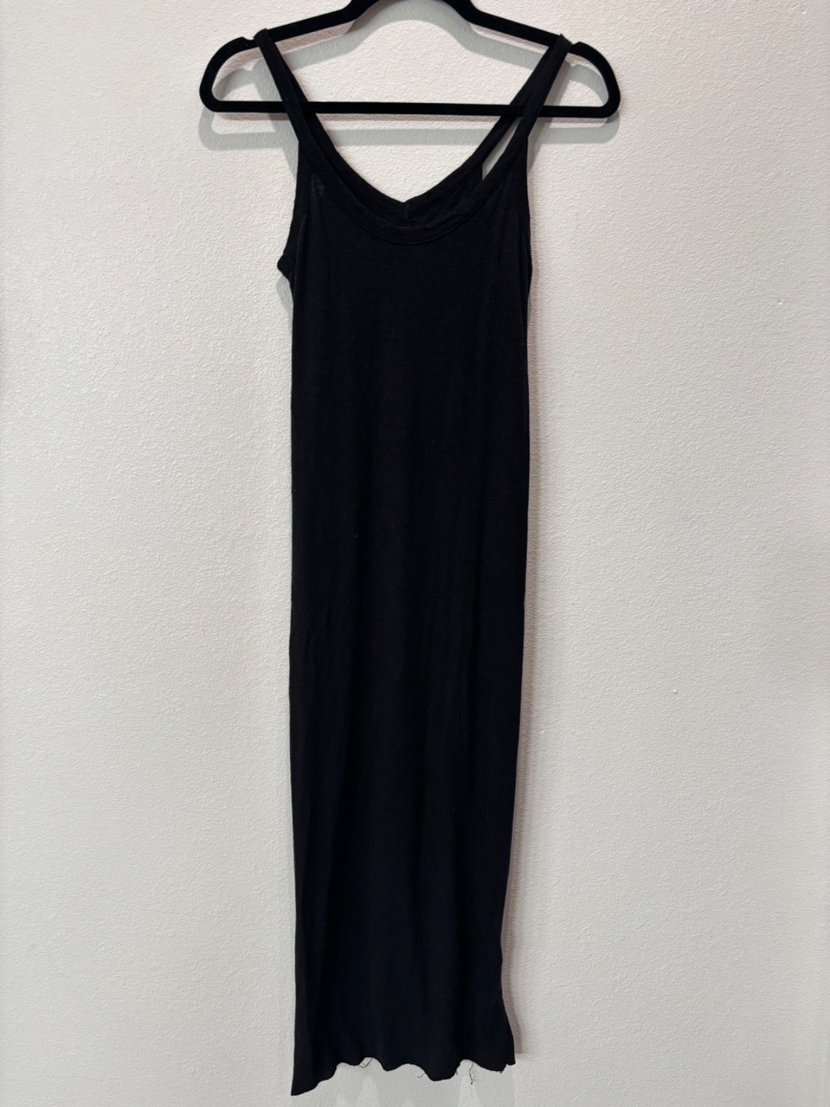 Rick Owens Lilies Black Stretch Jersey Double Strap Column Dress IT 38 XS