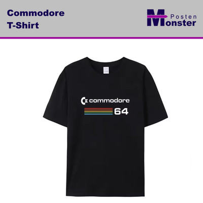 Commodore T-Shirt schwarz Retro Shirt Commodore C64 Computer Logo versch. Größen