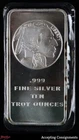 10 Troy OZ Ounces .999 Fine Silver Buffalo Bar