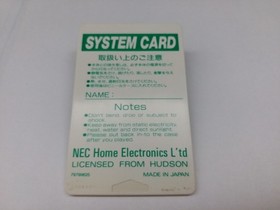 Pc Engine System Card Ver. 1.0 HuCARD CD-ROM&sup2; NEC Tested Working