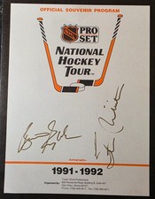 1991 NHL Pro Set Tour Program Guide Auto Rob Blake & Kelly Hrudey Kings