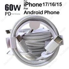 20W PD Fast Charger Cable Nylon Type C Cord Lot For iPhone Air 15 16 17 Android