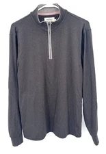 The Normal Brand Mens 1/4 Mock Neck Gray Zip Sz M