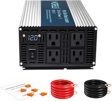 2000W Pure Sine Wave Inverter 12V DC to 110V 120V AC Power Converter with LED Di