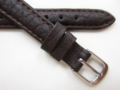 Walnut brown buffalo print 12 MM leather watch band strap